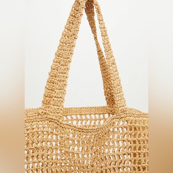 MANGO NWT Handmade Straw Large Tote Beach Bag - Picture 6 of 12